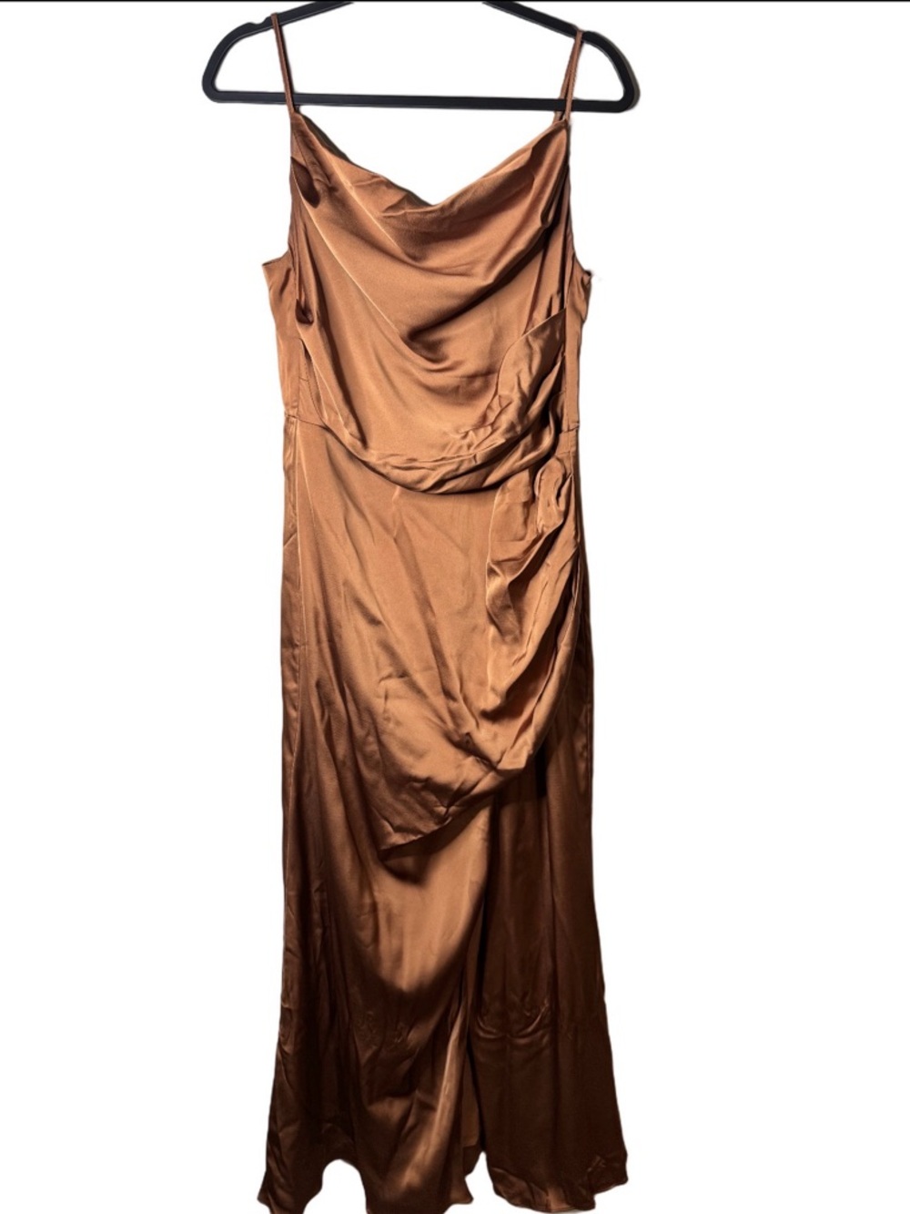 Birdy Grey Lydia Formal Dress Shiny Satin Rust Size Large